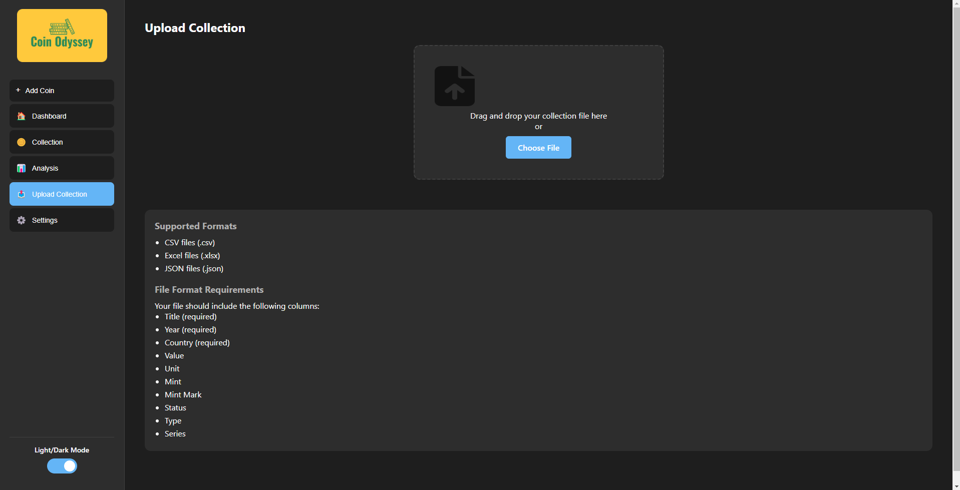 Bulk Import - Dark Mode